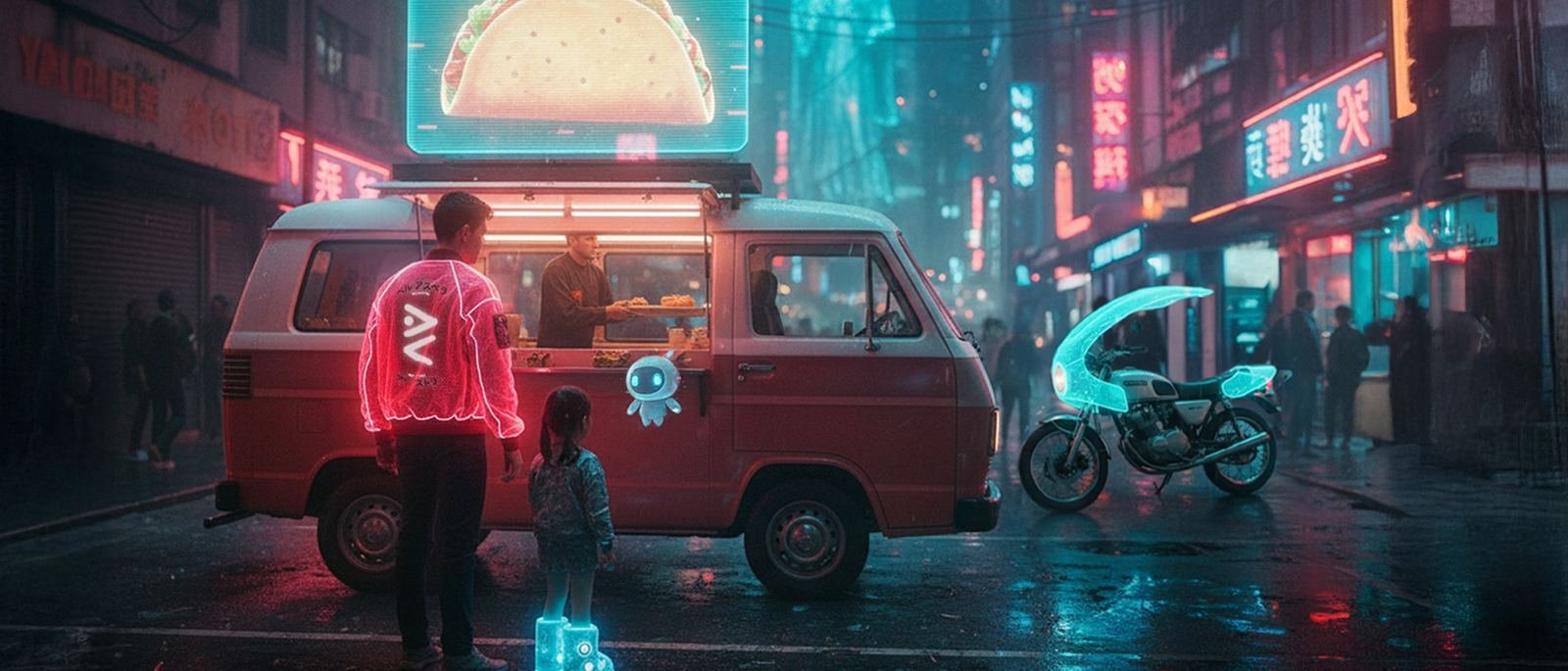 Billboard, wearables, vehicle skin: the protocol in an ordinary street